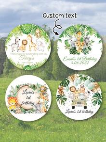 UNICCUT Jungle Animal Personalized Stickers, Custom Gift Wrapping Stickers, Waterproof Name Labels - Multicolor - View 5