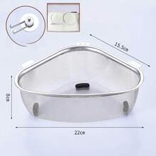 1pc Stainless Steel Triangle Strainer Basket, No-Drill Fit For Sink Corner, Fine Mesh To Catch Food Waste, Rust-Resistant And Durable, Suitable For Vegetable Washing And Filtering, Essential For Home Kitchen, Practical And Thoughtful Gift For Housewarming - Silver - View 8