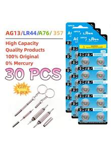 10-50pcs LR44 AG13 1.5V 357 SR44 LR1154 L1154 Button Cell Batteries, Suitable For Watches, Toys, Remote Controls, Includes 1 Screwdriver - AG13 LR44 - View 12