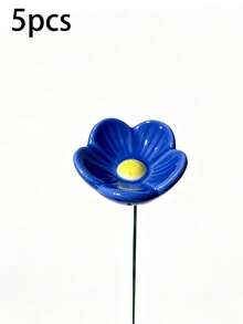 Garden Bee Water Cup, Flower-Shaped Bee Waterer, Resin Simulated Forget-Me-Not, 1/5pcs, Desktop Ornament, Garden Decoration, Suitable For Outdoor Garden,Party Decoration, Garden Supplies, Outdoor Decoration - Multicolor - View 11