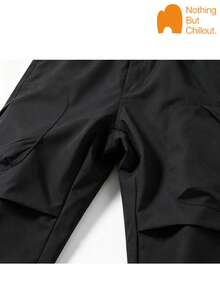 NBCT Women's Outdoor Long Pants With Drawstring Elastic Waist, 3D Cargo Pockets, Commuting, Camping, Hiking, Mountaineering, Parachute Pants - Black - View 5