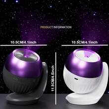 Proyector de Luz Nocturna de Noche Estrellada de la Galaxia, Nuevo 2 en 1 Portátil 2026, Incluye 24 Diapositivas de Proyección, Luz Nocturna LED con Control de Brillo Ajustable 360° - Multicolor - Ver 5