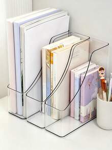 Document Storage Box - For Office Documents And Scrapbook Paper; Creative Foldable Design, Made Of Matte PP Material; Foldable Bookshelf Storage Box - Multicolor - View 6
