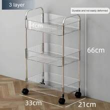 1pc 2-Tier/3-Tier/4-Tier Rotating Acrylic Cosmetic Storage Cart With Wheels - Multi-Functional Bathroom/Living Room Cosmetic Storage, Transparent Design For Easy Visibility, Portable Makeup Cart | Modern Storage Rack | Multi-Layer Mobile Storage Cart, Vanity Storage - Multicolor - View 8