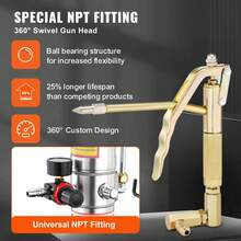 Grease Pump, 10.5 Gallon 40L Air Operated Grease Pump With 13 Ft High Pressure Hose And Grease Gun, Pneumatic Grease Bucket Pump With Wheels, Portable Lubrication Grease Pump 50:1 Pressure Ratio - 10 Gallons - View 3