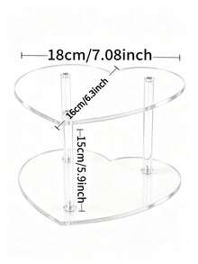 1pc Heart-Shaped Double-Layer Display Stand, Acrylic Perfume & Jewelry Storage Rack, Cosmetic Organizer, Stable And Sturdy, Suitable For Bedroom, Bathroom And Desktop Decoration Storage, Home Decor, Room Decor, Dorm Storage, Storage Tray, Desktop Decoration Storage Rack, Jewelry Display Stand - Multicolor - View 4