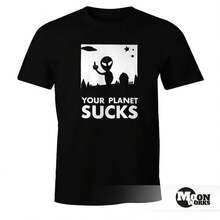 Camiseta Men's Your Planet Sucks Alien Ufo Moonworks ® - 款式 - 查看 1