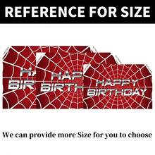 1pc Spiderweb Birthday Backdrop; Suitable For Spider-Themed Decorations, Birthday Banners, Baby Shower Setups, Cake Table Backdrops, Or Photo Backdrops. - View 4