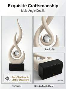 1pc Flame Statue Ornament, 11.8 Inch Abstract Resin Sculpture, Suitable As Modern Home Decor, Minimalist Artwork, Bookshelf, Coffee Table Or Dining Table Centerpiece. 4 Colors Available (No Electricity Required) - Classic Style - View 7