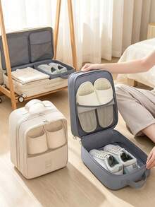 1pc [Travel Accessory] Waterproof Shell-Shaped Underwear, Bra, Socks And Intimate Clothing Storage Bag, Travel Shoe Storage Bag With Dust-Proof Shoe Cover, Zipper Closure, Compact And Portable, Essential For Business Travel - Multicolor - View 9