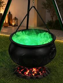 Halloween Outdoor Decor - Large Witch Cauldron With Tripod And String Lights, Suitable For Halloween Party, Indoor/Outdoor, Yard, Lawn Decoration - Multicolor - View 5