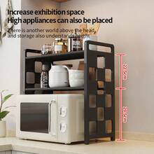 1pc Double-Layer Microwave Oven Rack, Detachable And Stackable Kitchen Storage Rack, Countertop Organizer, Perfect For Kitchen Storage, Kitchen Utensil Storage, Kitchen Decoration, And Dining Room Decoration. - Multicolor - View 6