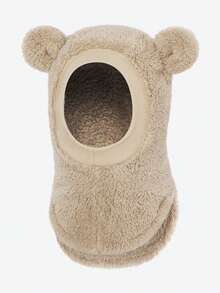 1pc Children's Bear Ear Plush Balaclava Hat, Thick Warm All-In-One Neck Warmer, Soft Fleece Kids Headwear For Winter Daily Outdoor Wear - 1PC - View 17