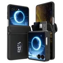 Funda de teléfono a prueba de golpes con ranura para tarjeta compatible con teléfonos plegables, resistente al agua, a prueba de caídas y a los arañazos, con cobertura completa - Negro - Ver 14