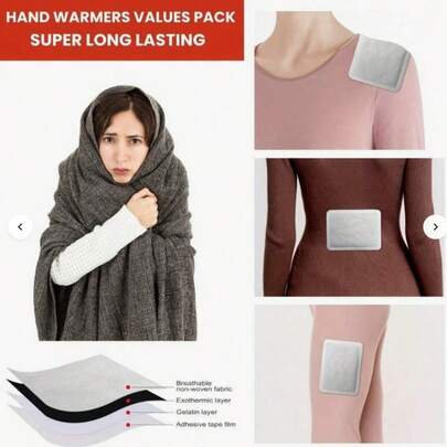 5pcs/10pcs Hand Warmers, 10 Hours Long-Lasting Warmth, Easy Air Activation, Multi-Functional Heating Pads Suitable For Hiking, Camping Or Outdoor Activities In Extreme Cold, Essential For Hands And Body To Survive Long Hours In Cold Weather.