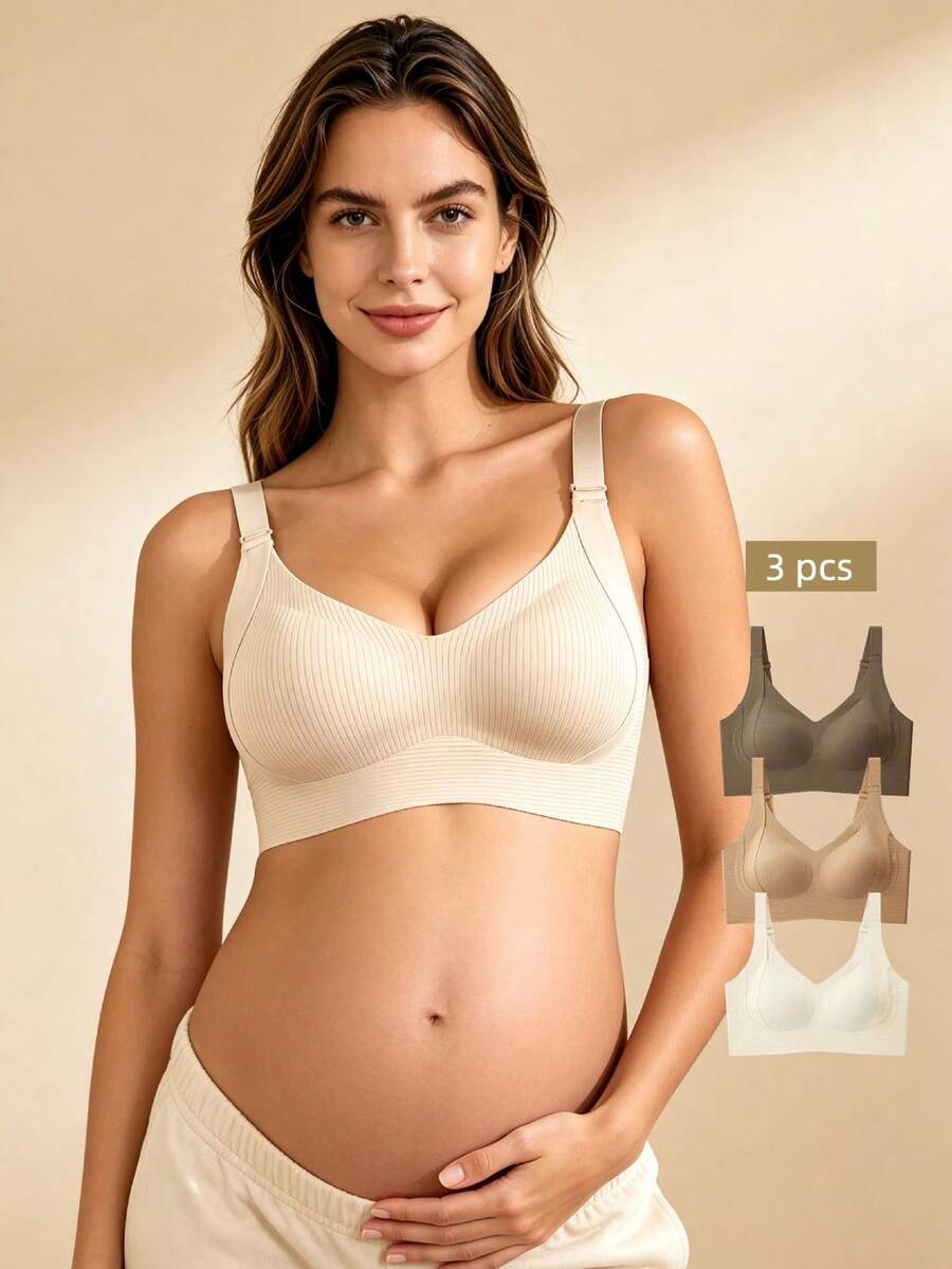 Hart & Haze 3pcs Women's Seamless Breathable Wireless Sports Bras - Full Coverage Non-Slip Lift Support - Multicolor - View 1