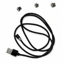 Kabel Pengisian Magnetik 3-in-1, Kabel Pengisi Daya Cepat Jalinan Nilon Berputar dengan Konektor Tipe C, Micro USB, dan Lightning, Kabel Pengisian Daya Ponsel Magnetik Kuat untuk Smartphone dan Tablet - Hitam - View 6