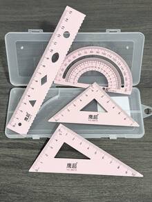 Multifunctional Geometric Ruler Set, Protractor, Triangle Ruler, Straight Ruler, Manual Measurement And Drawing Tools With Storage Box, Suitable For School DIY Woodworking, Learning Assistance, Student Supplies And Back To School Season - View 1