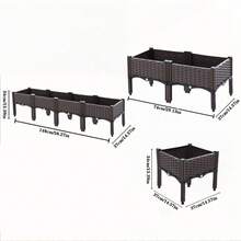 1-Tier/2-Tier/4-Tier Square Plastic Planter Box For Home Balcony, Raised Garden Bed Nursery Pot, Vegetable Planting Box, Tall Legs, Extra Large & Thick, Outdoor Garden Flower And Vegetable Planter - A - View 2