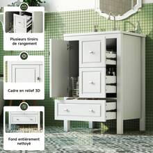 Wall Mounted Vanity Unit White 62x47x90cm - 白色 - 查看 4