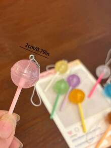 1/2/4pcs Cartoon Cool And Edgy Frizzy Keychain Pendant, Women's Bag Charm, Small Gift Keyring, Car Key Decoration, Pendant Accessory - Lollipop - View 5