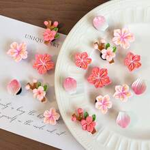 18pcs 3D Pink Peach Blossom Shoe Buckle - Removable DIY Upper Decoration, Suitable For Sandals, Boots, Perfect Gift For Back-To-School, Party - Pink - View 3