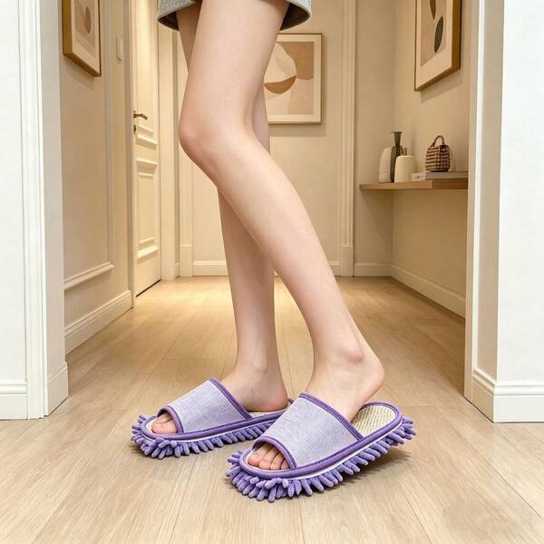 Removable & Washable Floor Cleaning Slippers, Microfiber Cleaning Slippers, Quiet, Efficient, Fun Floor Cleaning, Cleaning Supplies, Cleaning Tools, Wooden Floor Home Cleaning Slippers, Washable Dust Cleaning Mop