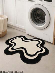 1pc 2026 New Abstract Black And White Pattern Asymmetrical Rug, Absorbent Soft Skin-Friendly Carpet, Autumn/Winter Hot-Selling Decorative Mat, Decorative Rug, Bedroom Decor, Small Rug, Carpet, Home Decor, Living Room Rug, Living Room Small Rug, Bedroom Carpet, Living Room Home Decor, Outdoor Rug, Washable Carpet - Multicolor - View 8