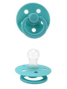 1 pieza Chupete multicolor tipo macaron, mordedor de silicona calmante para bebés recién nacidos, chupete súper suave similar al pecho para el destete - Multicolor - Ver 37
