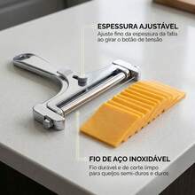 Fatiador Manual de Queijos e Manteiga Fio Aço Inox Ajustável - Visão 3