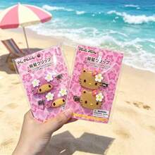 SANRIO 2pcs Cute Black Skin Version "Hello Kitty" Hair Clips, Beautiful And Adorable Cartoon Hairstyle Side Hair Clips, Creative Headwear, Suitable As Birthday Gift (Hand-Dyed, Minor Imperfections That Do Not Affect Use) - One Size - View 2
