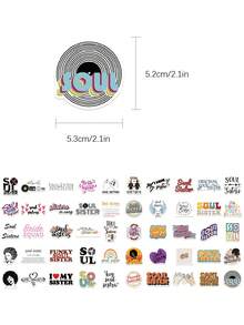 50 buah Stiker Pasangan Jiwa untuk Scrapbook, Buku Harian, Perencana, Buku Catatan, Casing Ponsel, Tablet, Biola, Lemari, Skateboard, Gitar, Hadiah Pesta - Belahan jiwa - View 6