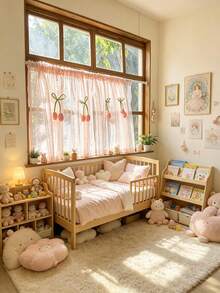 1 buah Tirai Dekoratif Tulip Renda Pink Lucu, Gaya Kantong Batang, Indah & Tahan Lama, Cocok untuk Dekorasi Jendela, Dekorasi Baby Shower, Dekorasi Kamar, Tirai Partisi - MultiWarna - View 4