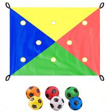 4‑Color Bean Bag Toss Game Set, 2.1*1.4m Indoor Outdoor Throwing Game With 6 Random Color Soft Ball, Multicolor Target Toss Game For Backyard Beach Party Group Team Building Activities - 4-colors, 2.1*1.4m - View 9