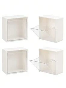 1/2/4pcs Wall-Mounted Storage Boxes - Cosmetic Organizer,Jewelry Box, Plastic Storage Rack, For Organizing And Storing Floss, Hair Ties, Hair Clips, Powder Puffs And Other Items. Suitable For Home, Dorm, Room Decor, Also As Christmas Or Holiday Gifts - Multicolor - View 9