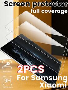 2 قطعة واقي شاشة زجاج مقسى فائق الوضوح متوافق مع سلسلة سامسونج، صلابة 9H، مقاوم للخدش والبصمات والبقع، لمس ناعم، شفافية عالية، صورة واضحة مثل الشاشة العارية، حماية شاشة مثالية، تغطية كاملة بدون فجوات - شفاف - مشاهدة 24
