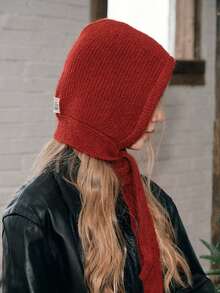 1 buah Topi Balaclava Rajut Hangat Warna Polos untuk Wanita dengan Penghangat Leher, Penting untuk Natal, Musim Dingin dan Musim Gugur, Cocok untuk Dipakai di Luar Ruangan - garis - View 3