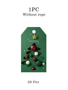 49pcs Christmas Pine Tree & Gold Star Gift Tags - Holiday Hanging Tags, Suitable For Packaging And Gift Box Decoration, Rustic Style Gift Wrapping | Artistic Gift Tags - Christmas Tree - View 12