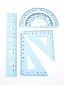 4pcs/Set Multifunctional Geometric Ruler Set Protractor Triangle Ruler Straight Ruler ,Specialized Rulers For Measuring And Drafting, An Ideal Choice For Schools, Offices, And Woodworking. Multi-Functional, Resistant To Bending, With Clear Markings - A - View 8
