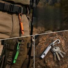 Aluminum Alloy Keychain Whistle With Clip, Extra Loud High Decibel Whistle, Portable Outdoor Gear, Suitable For Hiking, Camping, Sports, Pet Training. - Survival Whistle - View 5