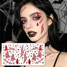 Halloween Diamond Stickers Witch Cosplay Face Decoration Cross Scar Rhinestone Stickers - Multicolor - View 2