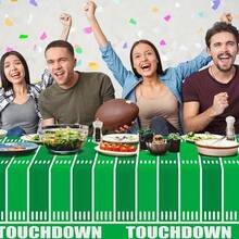 Football Themed Party Tablecloth, American Football Field Print Waterproof Table Mat, Oil-Resistant Easy To Wipe, Fan Gathering Decor Prop, Game Watching Party, Birthday Banquet, Tabletop Decoration Party Setup Tablecloth, Dining Table Center Decor Tablecloth - Multiple Styles - View 6