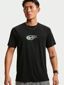 Nike Men's AS M NK DFADV STRIDE UNSTP SS Short Sleeve Knit Collarless T-Shirt TIO1418-010 - black gray - View 1