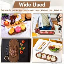AMAZINGWOOD 4/8pcs Wooden Serving Trays Set, Breakfast Tray & Oval Charcuterie Boards| 4" & 12.8"Wooden Platters, Cheese Serving Plates For Desserts, Snacks, Bread, Fruits, Appetizers, Coffee Table, Countertop - View 8