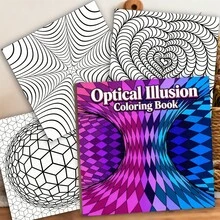 كتاب تلوين ماندالا 7.87" * 7.87"، كتاب تلوين وهم بصري جريء وبسيط للاسترخاء، ورق طباعة أحادي الجانب بوزن 100 جرام ثقيل 24 صفحة، هدية مثالية لأعياد الميلاد والمناسبات الأخرى - كتاب تلوين ماندالا - مشاهدة 1