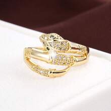 1pc Creative Snake Design Synthetic Zirconia Embellished Fashion Ring For Women - Multicolor - View 6