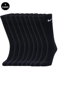 Nike 9 أزواج جوارب رياضية للرجال والنساء U NK EVERYDAY LTWT CREW جوارب كرو بسيطة يومية رياضية كاجوال مريحة - أسود/أبيض - مشاهدة 1