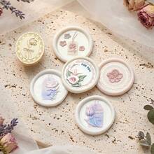 1pc Floral Embossed Wax Seal Stamp Copper Head - Perfect For Love Letters, Invitations, Holiday Cards, Journals, Scrapbooking, DIY Crafts - Embossed Floral Stamp Head/1Pcs - View 5