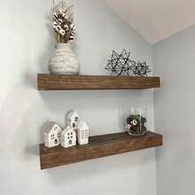 Wooden Floating Shelf,Floating Shelves,Farmhouse Room Decor,Rustic Floating Shelf,Ledge Shelf,Bracket Shelf,Modern Home Decor Shelves - View 3