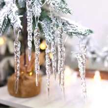 12/24/36pcs Crystal Clear Christmas Tree Icicle Decorations, Suitable For Holiday And Winter Party Decor - Multicolor - View 5